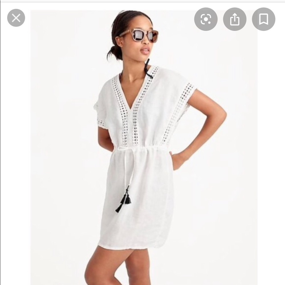 J.Crew Linen-cotton Tassel Tunic Black